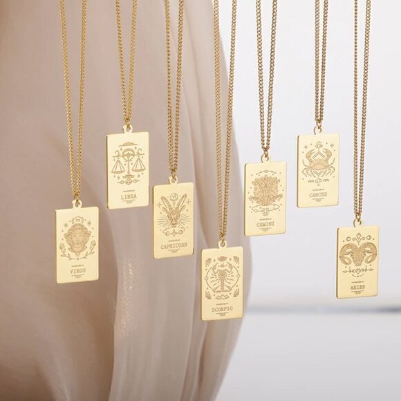 Stainless Steel Zodiac Astrology Sign Necklace - Picture 4 of 16